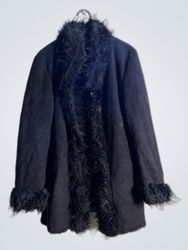 Black Faux Fur Trimmed Coat