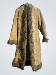 Tan faux fur trim coat