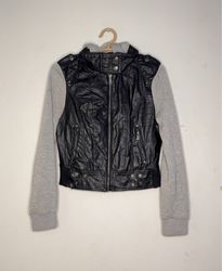 Guess Leather Vest with Gray Sweater