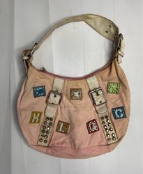 Pink Canvas Shoulder Bag