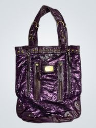 River Island Purple Leather Tote Bag