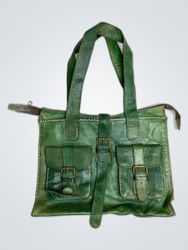 Green Leather Tote Bag