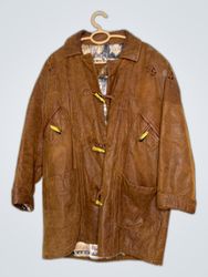 F. Marot Leather Toggle Jacket