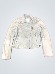 Goosecraft Light Green Suede Biker Jacket
