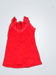 Red Lace Trim Tank Top