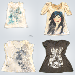 Y2K Summer Printed Mini Blouses