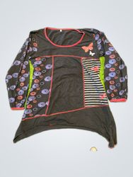 Bershka Printed Long Sleeve Blouse