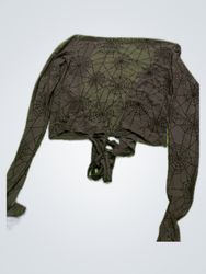 Unbranded Black Sheer Web Print Blouse