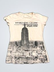 Printed Graphic T-Shirt with Empire State Building..