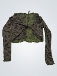 Black Sheer Floral Cardigan