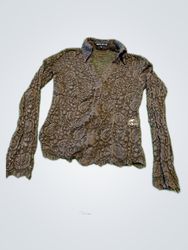 Donna Degnan Brown Lace Blouse