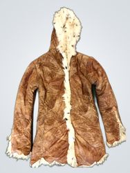 Brown Fur-Lined Hooded Jacket