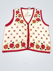 White Stag Women's Plus Size Knitted Poinsettia Wa..