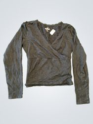 Hollister Black Long Sleeve V-Neck Top