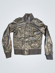 Triton Leather Collection Black Bomber Jacket