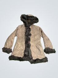 Brown Faux Fur Hooded Jacket