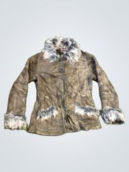 BBTAN Women's Faux Fur Trimmed Jacket