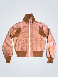 Fashion Leader Brown Leather Bomber Jacket