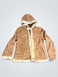 White Stag Women's Faux Suede Fur Trim Hooded Jack..