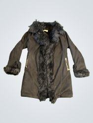 Black Coat with Fur Trim