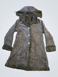 HLV CLUB COLLECTION Black Faux Fur Lined Hooded Co..
