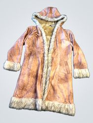 Da Di Ling FASHION Hooded Faux Fur Lined Coat