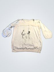 Promod Women's Light Blue Printed Sweater