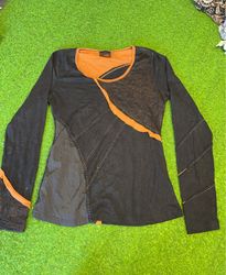 La Voila! Haut à manches longues noir et orange