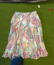 Paisley Print Midi Skirt