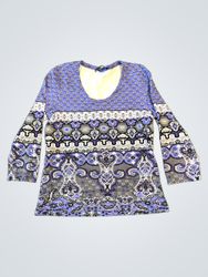 One Touch Long Sleeve Printed Tunic Top