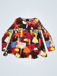 Long Sleeve Top with Abstract Print