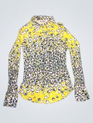 CKS Femme Chemise à manches longues jaune à motifs