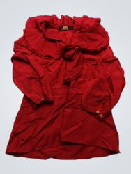 Twisted Red Ruffle Blouse