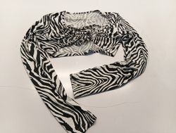 Zebra Print Long Sleeve Wrap Blouse