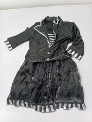 Black and silver striped costume set