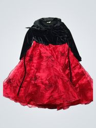 EYE Ey California Black Velvet Jacket and Red Skir..