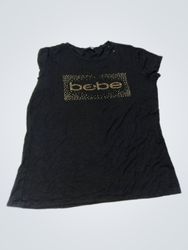 Bebe Black Rhinestone Logo T-Shirt