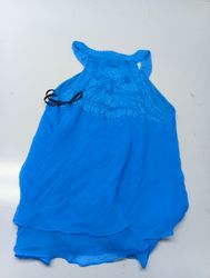 Bebe Blue Halter Neck Top