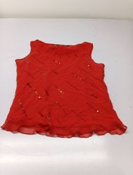 J. Michaels Red Sequin Embellished Sleeveless Top