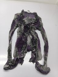 Fred David Women's Purple & Grey Ruffled Blouse