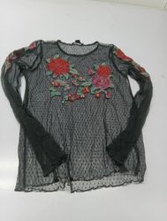 American Eagle Outfitters Embroidered Mesh Top