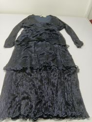 KappAhl Women's Black Tiered Ruffle Maxi Dress