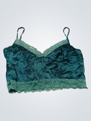 Grünes Spitzenbesatz-Camisole