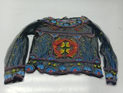 Black sheer embroidered top