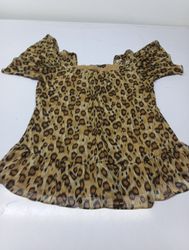 JENNIFER LLOYD Leopard Print Ruffle Top