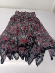 Lapis Women's Red Black Patterned Asymmetrical Ski..