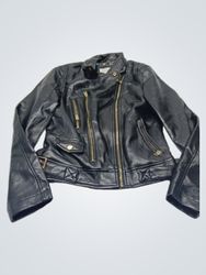 Molly Bracken Black Faux Leather Moto Jacket