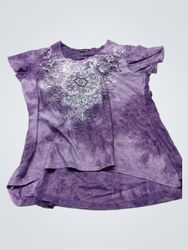Purple Tie-Dye T-Shirt with White Graphic Print