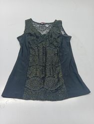 Women's Sleeveless Lace Inset Tank Top