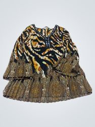 Women's Animal Print Pleated Blouse